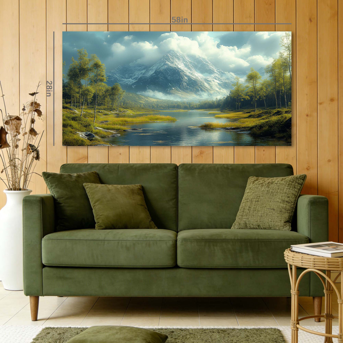 Green Fantasy Nature Wall Art Modern Canvas Painting Prints Artwork Office Hallway Bedroom Living Room Decor