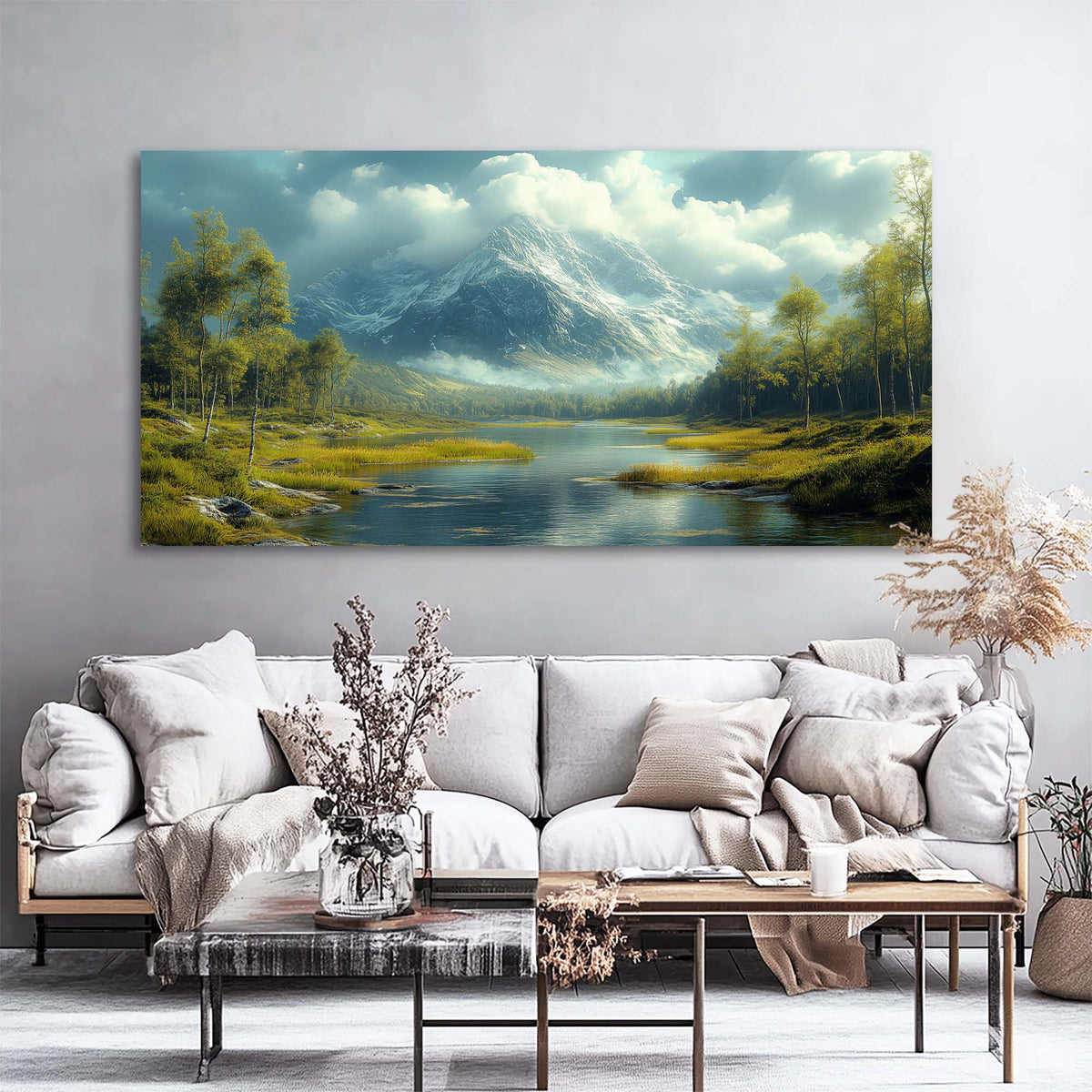 Green Fantasy Nature Wall Art Modern Canvas Painting Prints Artwork Office Hallway Bedroom Living Room Decor