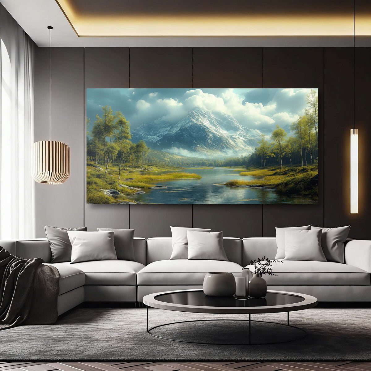 Green Fantasy Nature Wall Art Modern Canvas Painting Prints Artwork Office Hallway Bedroom Living Room Decor