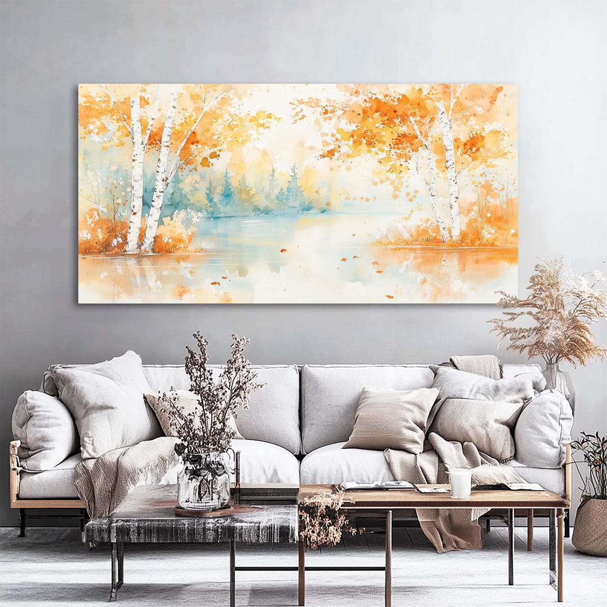 White Pretty Nature Canvas Wall Art for Living Room Prints Artwork Bedroom Office Decor