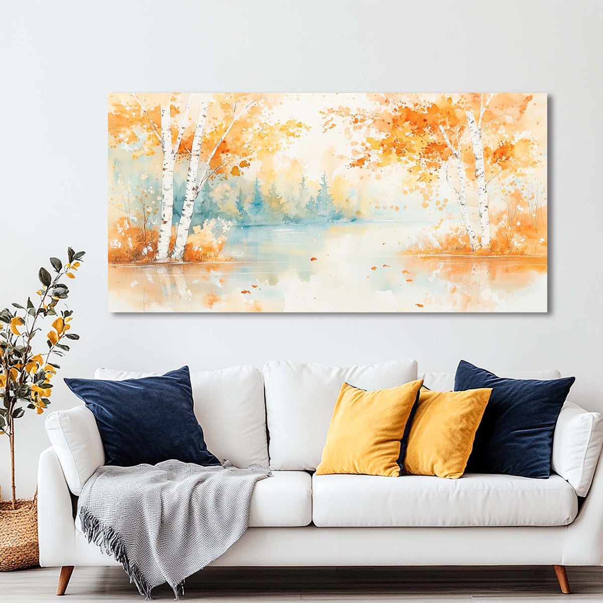 White Pretty Nature Canvas Wall Art for Living Room Prints Artwork Bedroom Office Decor