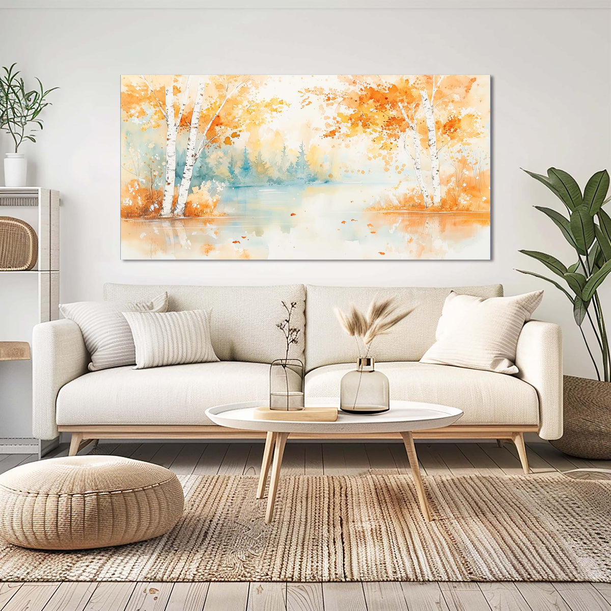White Pretty Nature Canvas Wall Art for Living Room Prints Artwork Bedroom Office Decor