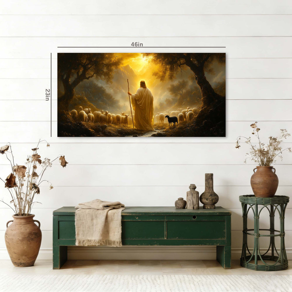 White Fantasy Religious Wall Art Modern Canvas Painting Prints Artwork Office Hallway Bedroom Living Room Decor