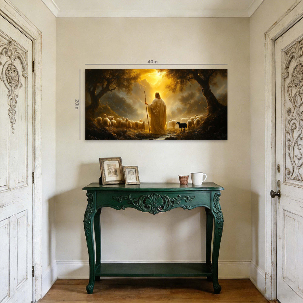White Fantasy Religious Wall Art Modern Canvas Painting Prints Artwork Office Hallway Bedroom Living Room Decor