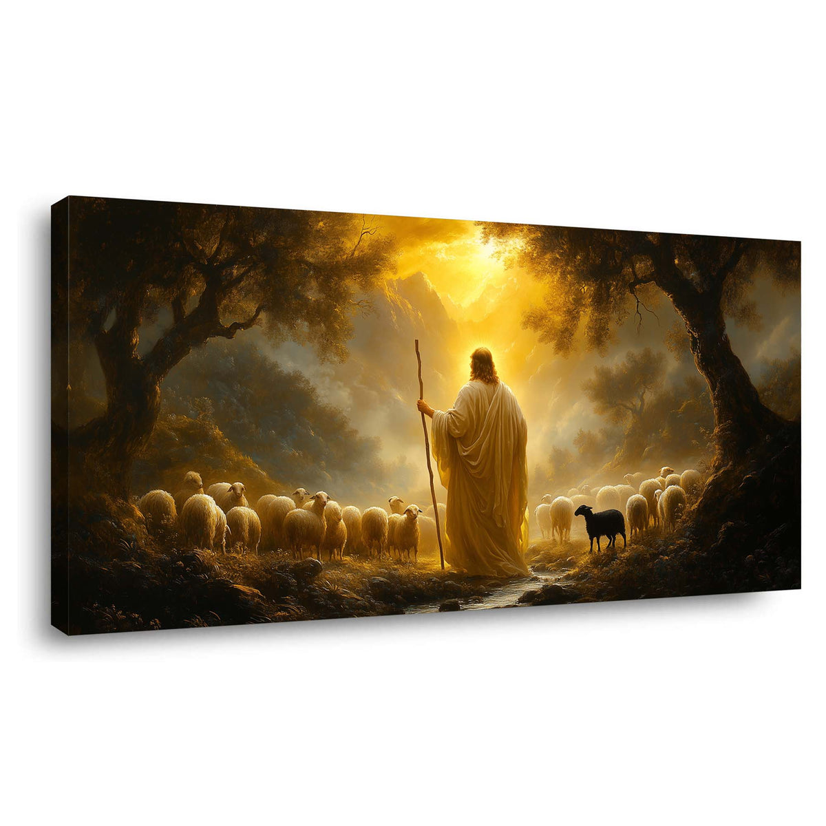 White Fantasy Religious Wall Art Modern Canvas Painting Prints Artwork Office Hallway Bedroom Living Room Decor