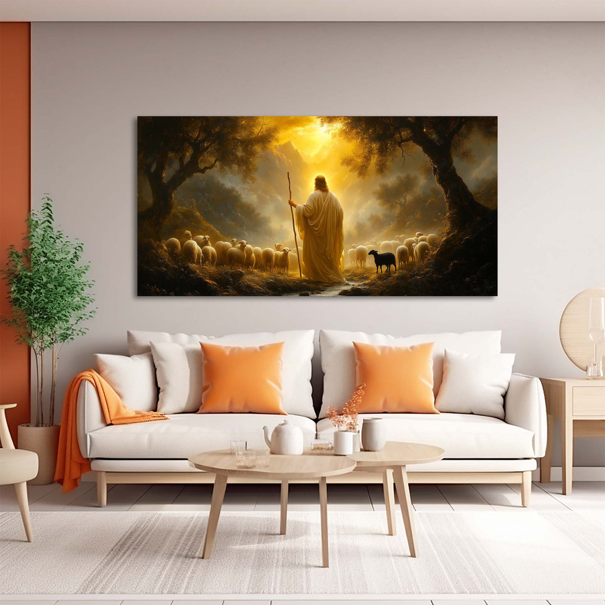 White Fantasy Religious Wall Art Modern Canvas Painting Prints Artwork Office Hallway Bedroom Living Room Decor