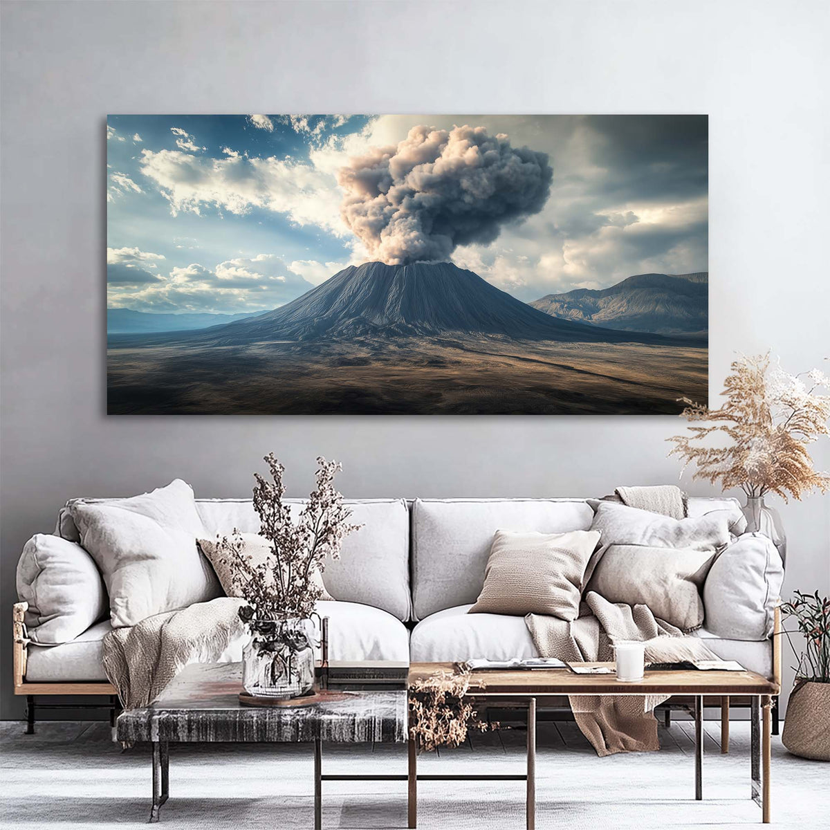 Light Gray Mysterious Nature Canvas Wall Art for Living Room Prints Artwork Bedroom Office Decor