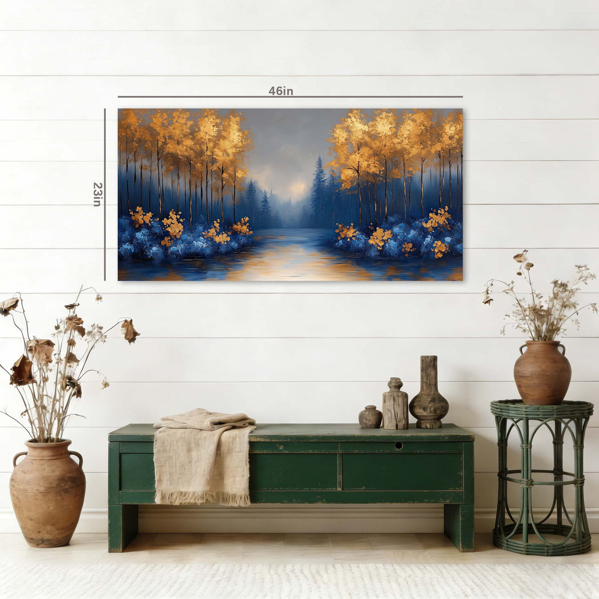Blue Fantasy Nature Wall Art Modern Canvas Painting Prints Artwork Office Hallway Bedroom Living Room Decor