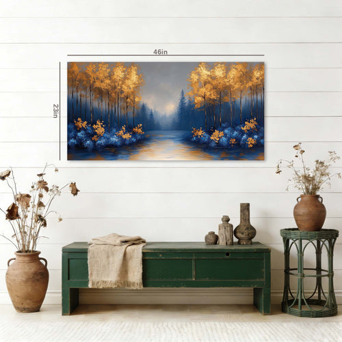 Blue Fantasy Nature Wall Art Modern Canvas Painting Prints Artwork Office Hallway Bedroom Living Room Decor