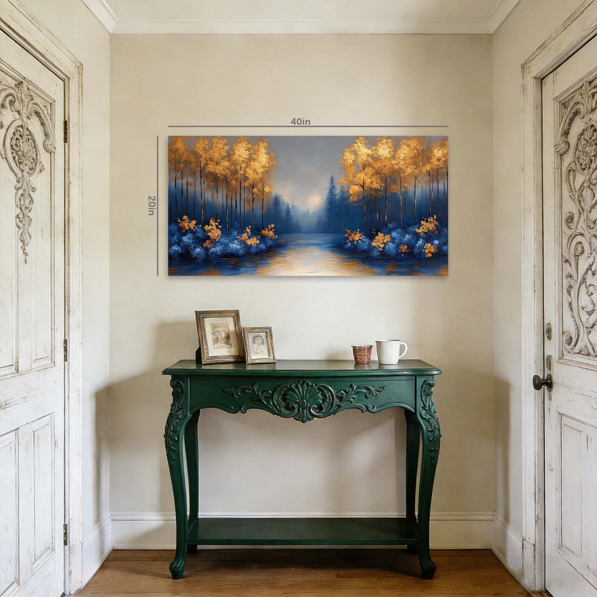 Blue Fantasy Nature Wall Art Modern Canvas Painting Prints Artwork Office Hallway Bedroom Living Room Decor