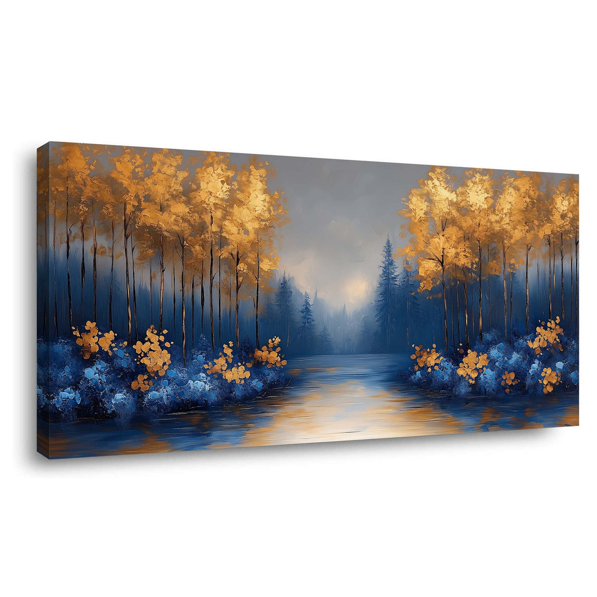 Blue Fantasy Nature Wall Art Modern Canvas Painting Prints Artwork Office Hallway Bedroom Living Room Decor