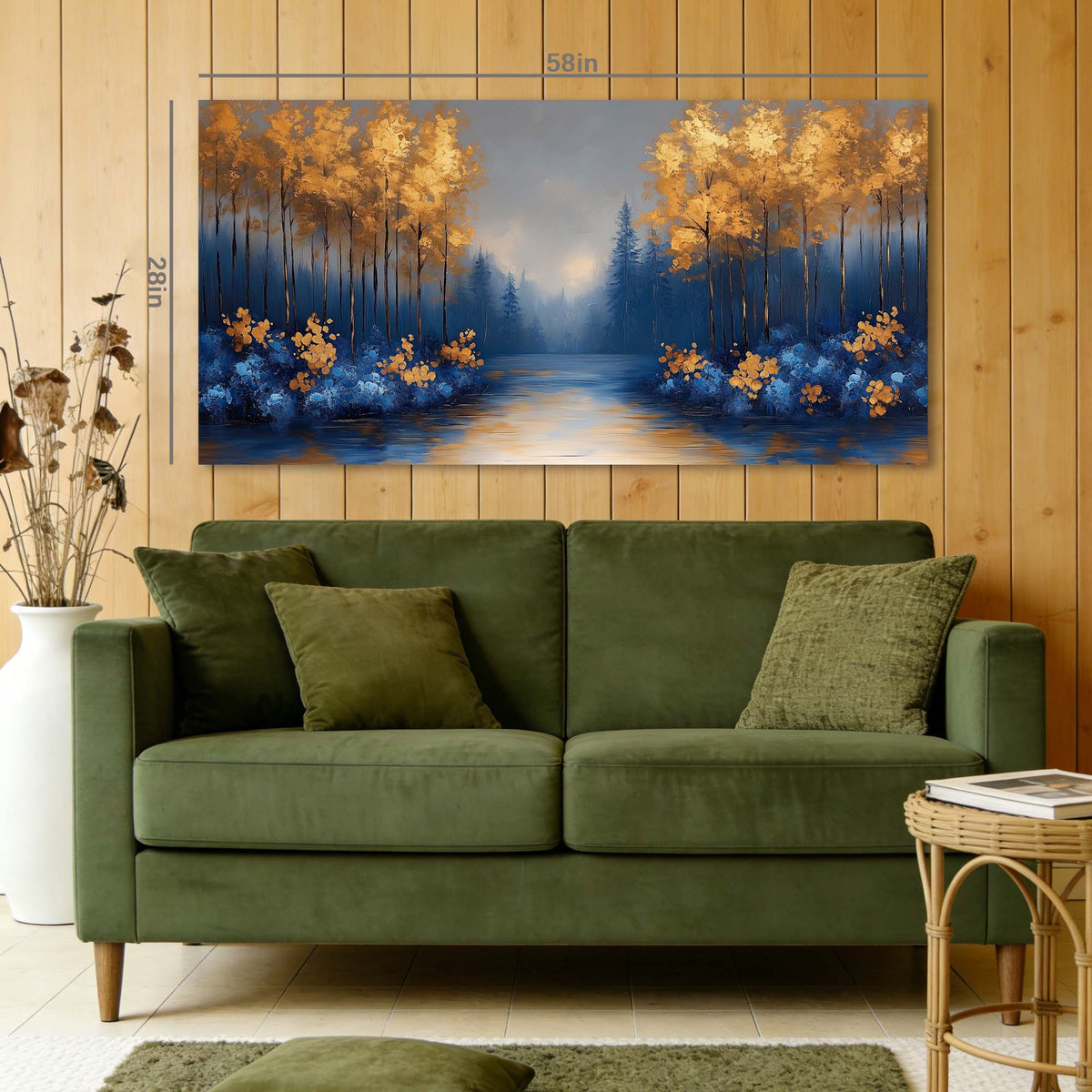 Blue Fantasy Nature Wall Art Modern Canvas Painting Prints Artwork Office Hallway Bedroom Living Room Decor